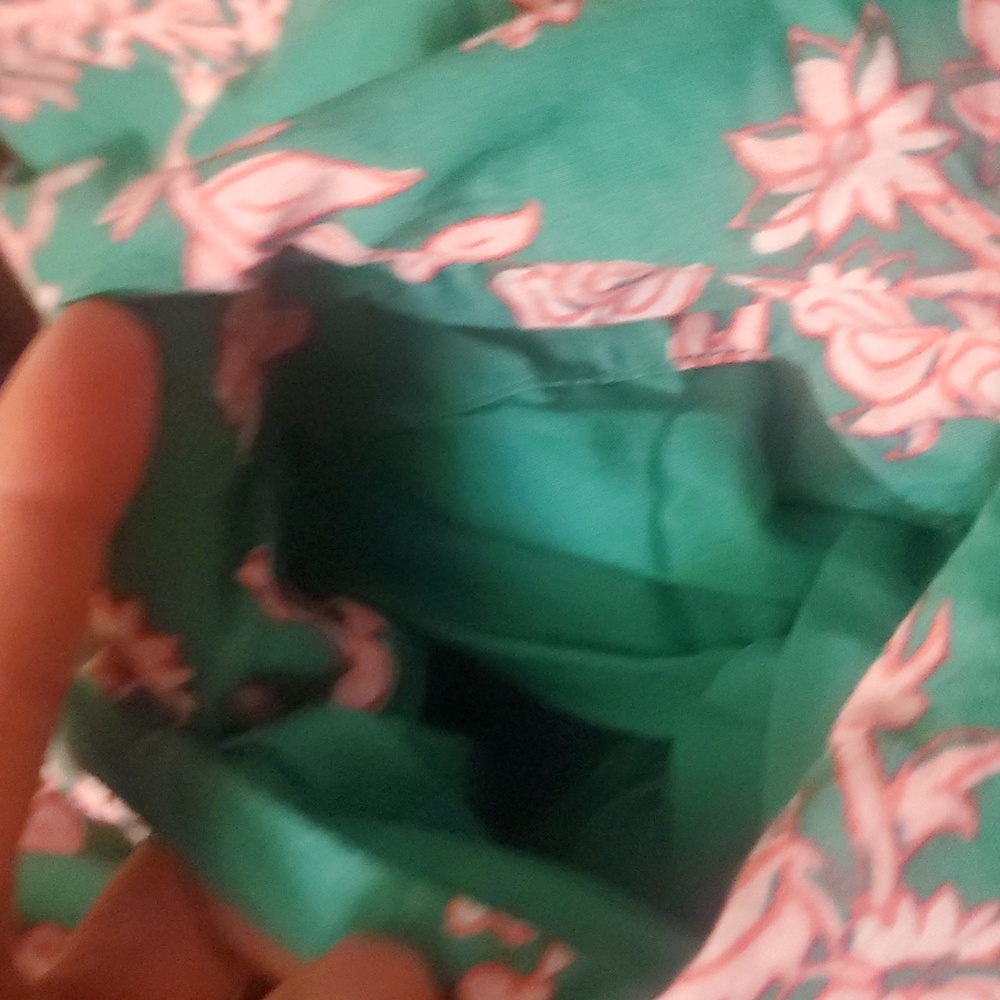 J CREW SIZE XL Floral Teal and Pink Women's Dress - Picture 14 of 15